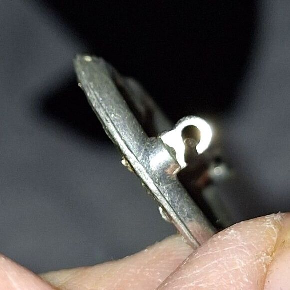 Antique Heart Shaped Pin Brooch Rhinestone Silver Tone Grandmacore Elegant - Picture 4 of 8